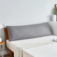 Acanva Fluffy Bed Sleeping Side Sleeper Body Pillow Insert 20 X 60 With Grey Pillowcase White