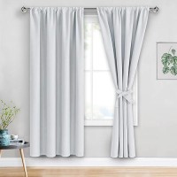 Jiuzhen Curtains For Bedroom Room Darkening Thermal Curtains Blackout Drapes Set Of 2 Panels With Tiebacks Light Blocking Cu