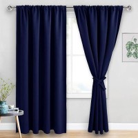 Jiuzhen Blackout Curtains For Bedroom Thermal Insulated Room Darkening Noise Reducing 70 X 84 Inch Length Curtains For Living