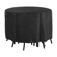 Jungda Round Patio Bar Height Table And Chair Cover 73 Inch,Outdoor Round Tall High Patio Table Cover For Patio Round Furniture - 73 X 43 Inch