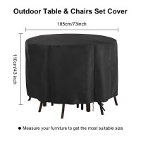 Jungda Round Patio Bar Height Table And Chair Cover 73 Inch,Outdoor Round Tall High Patio Table Cover For Patio Round Furniture - 73 X 43 Inch