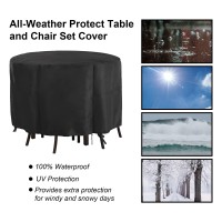 Jungda Round Patio Bar Height Table And Chair Cover 73 Inch,Outdoor Round Tall High Patio Table Cover For Patio Round Furniture - 73 X 43 Inch