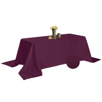 Algaiety 2 Pack Waterproof Rectangle Tablecloth, 90 X 132 Inch Polyester Tablecloths, Wrinkle Resistant Polyester Tablecloth For Dining Table, Outdoor, Party And Banquets (Eggplant)