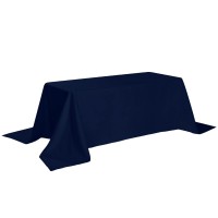 Algaiety 2 Pack Waterproof Rectangle Tablecloth, 90 X 132 Inch Polyester Tablecloths, Wrinkle Resistant Polyester Tablecloth For Dining Table, Outdoor, And Banquets (Navy)