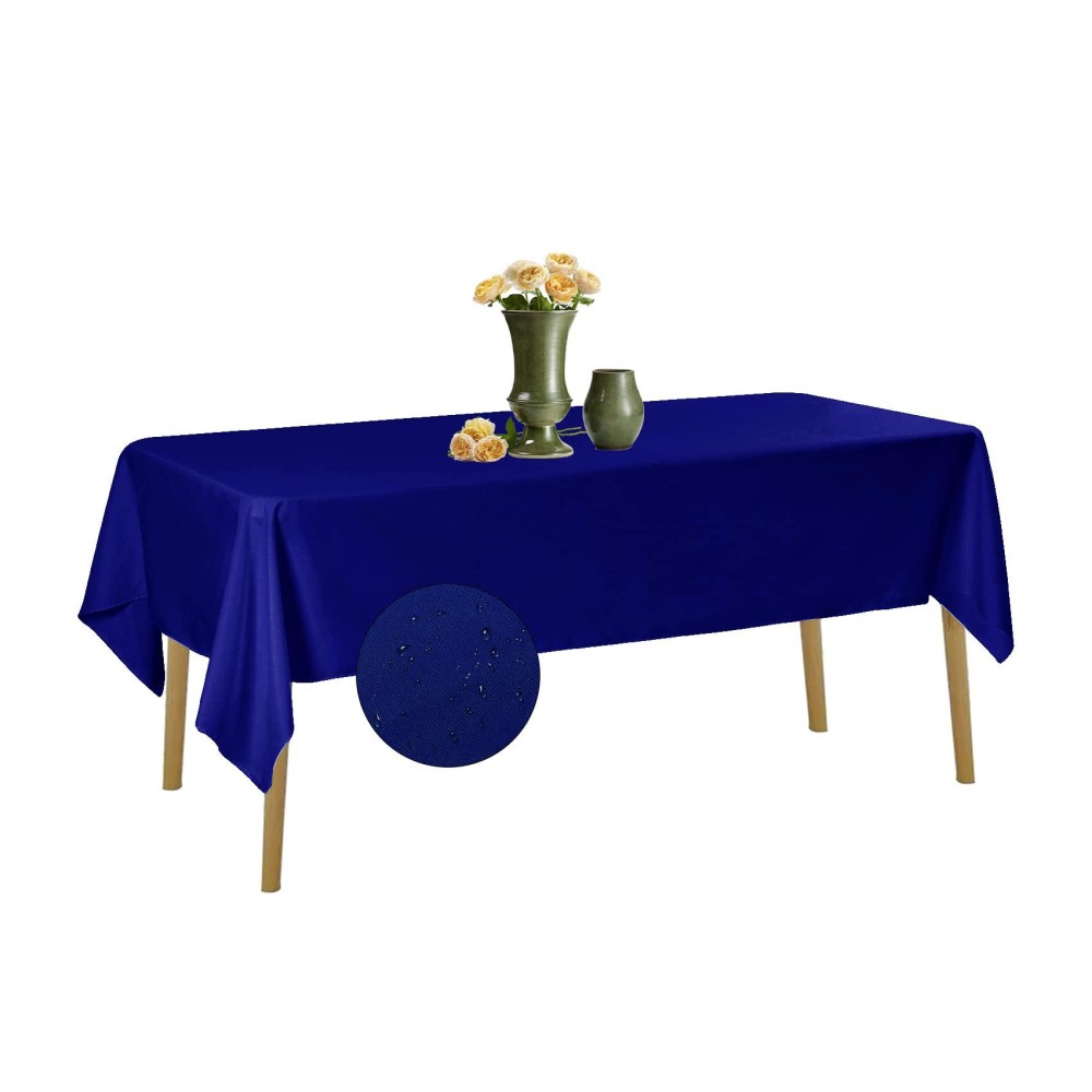 Algaiety 2 Pack Waterproof Rectangle Tablecloth, 60 X 120 Inch Polyester Tablecloths, Wrinkle Resistant Polyester Tablecloth For Dining Table, Outdoor, Party And Banquets (Royal Blue)