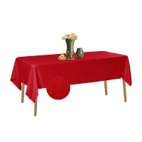 Algaiety 2 Pack Waterproof Rectangle Tablecloth, 60 X 102 Inch Polyester Tablecloths, Wrinkle Resistant Polyester Tablecloth For Dining Table, Outdoor, Party And Banquets (Red)