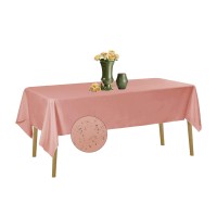 Algaiety 2 Pack Waterproof Rectangle Tablecloth, 60 X 102 Inch Polyester Tablecloths, Wrinkle Resistant Polyester Tablecloth For Dining Table, Outdoor, Party And Banquets (Dusty Pink)