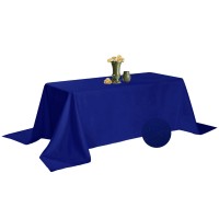 Algaiety 2 Pack Waterproof Rectangle Tablecloth, 90 X 132 Inch Polyester Tablecloths, Wrinkle Resistant Polyester Tablecloth For Dining Table, Outdoor, Party And Banquets (Royal Blue)