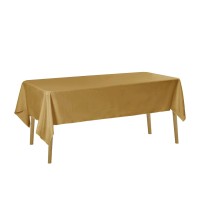 Algaiety 2 Pack Waterproof Rectangle Tablecloth, 60 X 102 Inch Polyester Tablecloths, Wrinkle Resistant Polyester Tablecloth For Dining Table, Outdoor, Party And Banquets (Gold)