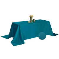 Algaiety 2 Pack Waterproof Rectangle Tablecloth, 90 X 156 Inch Polyester Tablecloths, Wrinkle Resistant Polyester Tablecloth For Dining Table, Outdoor, Party And Banquets (Caribbean Blue)