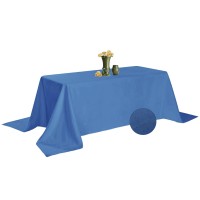 Algaiety 2 Pack Waterproof Rectangle Tablecloth, 90 X 132 Inch Polyester Tablecloths, Wrinkle Resistant Polyester Tablecloth For Dining Table, Outdoor, Party And Banquets (Mediterranean Blue)