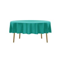 Algaiety 2 Pack Waterproof Round Tablecloth, 70'' Inch Polyester Tablecloths, Wrinkle Resistant Polyester Table Cover For Dining Table, Outdoor, Party And Banquets (Turquoise)