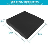 Gueglsa Outdoor Cushion Covers Replacement 24X24X4  Water Repellent Patio Cushion Slipcovers  High Uv Resistant Replacement Cushion Covers  Set Of 2  Black