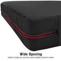 Gueglsa Outdoor Cushion Covers Replacement 24X24X4  Water Repellent Patio Cushion Slipcovers  High Uv Resistant Replacement Cushion Covers  Set Of 2  Black