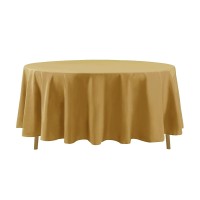 Algaiety 2 Pack Waterproof Round Tablecloth, 108'' Inch Polyester Tablecloths, Wrinkle Resistant Polyester Table Cover For Dining Table, Outdoor, Party And Banquets (Gold)
