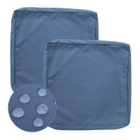 Gueglsa Outdoor Cushion Replacement Covers 25X25X5  Water Repellent Patio Cushion Slipcovers  High Uv Resistant Replacement Cushion Covers  Set Of 2  Blue