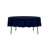 Algaiety 2 Pack Waterproof Round Tablecloth, 70'' Inch Polyester Tablecloths, Wrinkle Resistant Polyester Table Cover For Dining Table, Outdoor, Party And Banquets (Navy)