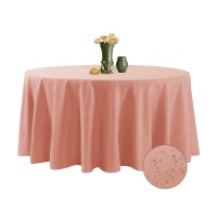 Algaiety 2 Pack Waterproof Round Tablecloth, 120'' Inch Polyester Tablecloths, Wrinkle Resistant Polyester Table Cover For Dining Table, Outdoor, Party And Banquets (Dusty Pink)