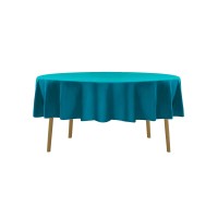 Algaiety 2 Pack Waterproof Round Tablecloth, 70'' Inch Polyester Tablecloths, Wrinkle Resistant Polyester Table Cover For Dining Table, Outdoor, Party And Banquets (Caribbean Blue)