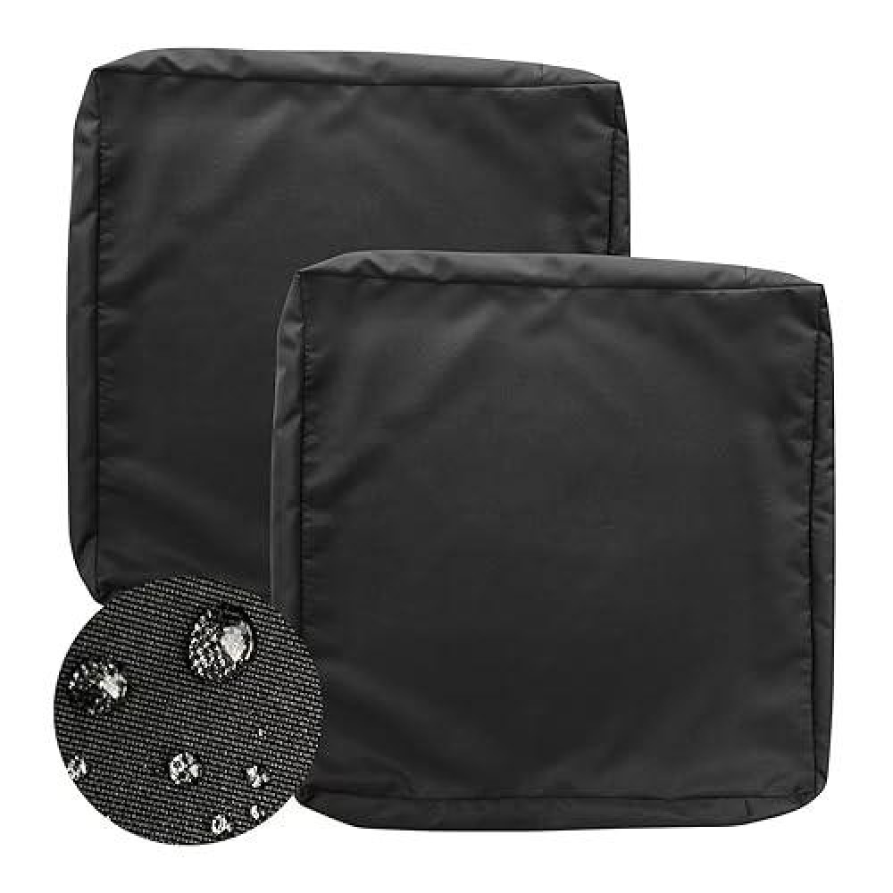 Gueglsa Replacement Outdoor Cushion Covers 25X25X5  Water Repellent Patio Cushion Slipcovers  High Uv Resistant Replacement Cushion Covers  Set Of 2  Black