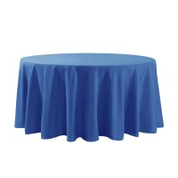 Algaiety 2 Pack Waterproof Round Tablecloth, 120'' Inch Polyester Tablecloths, Wrinkle Resistant Polyester Table Cover For Dining Table, Outdoor, Party And Banquets (Mediterranean Blue)