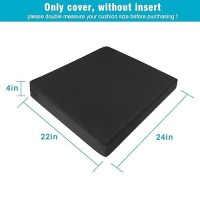 Gueglsa Outdoor Cushion Covers 24X22X4  Patio Cushion Slipcovers Replacement  High Uv Resistant Replacement Cushion Covers  Set Of 2  Black