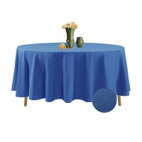 Algaiety 2 Pack Waterproof Round Tablecloth, 108'' Inch Polyester Tablecloths, Wrinkle Resistant Polyester Table Cover For Dining Table, Outdoor, Party And Banquets (Mediterranean Blue)