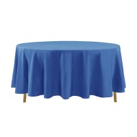 Algaiety 2 Pack Waterproof Round Tablecloth, 108'' Inch Polyester Tablecloths, Wrinkle Resistant Polyester Table Cover For Dining Table, Outdoor, Party And Banquets (Mediterranean Blue)