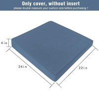 Gueglsa Outdoor Cushion Covers Replacement 24X22X4 Water Repellent Patio Cushion Slipcovers  High Uv Resistant Replacement Cushion Covers  Set Of 2  Blue