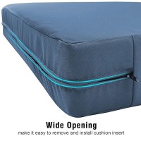 Gueglsa Outdoor Cushion Covers Replacement 24X22X4 Water Repellent Patio Cushion Slipcovers  High Uv Resistant Replacement Cushion Covers  Set Of 2  Blue