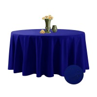 Algaiety 2 Pack Waterproof Round Tablecloth, 120'' Inch Polyester Tablecloths, Wrinkle Resistant Polyester Table Cover For Dining Table, Outdoor, Party And Banquets (Royal Blue)