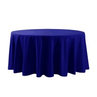 Algaiety 2 Pack Waterproof Round Tablecloth, 120'' Inch Polyester Tablecloths, Wrinkle Resistant Polyester Table Cover For Dining Table, Outdoor, Party And Banquets (Royal Blue)