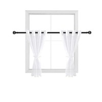 Hiasan White Sheer Curtains For Bedroom With Tiebacks Grommet Top Light Filtering Voile Drapes Airy Breathable Window Curtains