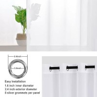 Hiasan White Sheer Curtains For Bedroom With Tiebacks Grommet Top Light Filtering Voile Drapes Airy Breathable Window Curtains