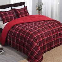 Basic Beyond King Size Comforter Set Red And Black Buffalo Plaid Comforter Set King Down Alternative Bedding Comforter Set For