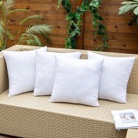 Emema Pack Of 4 Outdoor Pillow Inserts Waterproof Throw Pillow Premium Fluffy Decorative Cushion Square Inner Soft For Patio Fur