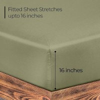 Royale Linens Fitted Sheet Twin Xl Brushed Hotel Quality 1800 Soft Wrinkle Fade Resistant Bottom Sheet Deep Pocket Str