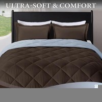 Downluxe Twin Comforter Set Brown And Blue Twin Comforter Soft Bedding Sets For All Seasons 2 Pieces 1 Comforter 66X92