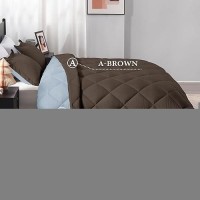 Downluxe Twin Comforter Set Brown And Blue Twin Comforter Soft Bedding Sets For All Seasons 2 Pieces 1 Comforter 66X92