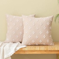 Emema Decorative Throw Pillow Covers Rhombic Jacquard Pillowcase Cushion Case Square For Couch Sofa Bed Living Room Bedroom Set