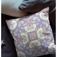 Divine Flowers Broadcloth Indoor Outdoor Blown And Closed Pillow In Purple