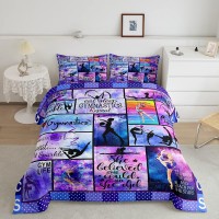 Manfei Gymnastics Comforter Set Queen Size Gymnastics Lovers Bedding Set 3Pcs For Gymnast Girls Teens Room Decor Geometric Chec