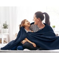 Utopia Bedding 100% Cotton Blanket (Twin Size - 90X72 Inches) 350Gsm Lightweight Thermal Blanket  Soft Breathable Blanket For All Seasons (Navy)