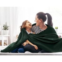 Utopia Bedding 100% Cotton Blanket (Twin Size - 90X72 Inches) 350Gsm Lightweight Thermal Blanket  Soft Breathable Blanket For All Seasons (Forest Green)