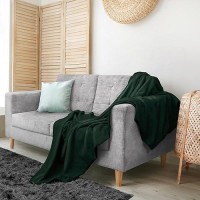 Utopia Bedding 100% Cotton Blanket (Twin Size - 90X72 Inches) 350Gsm Lightweight Thermal Blanket  Soft Breathable Blanket For All Seasons (Forest Green)