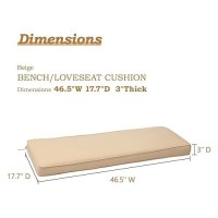 Aoodor Patio Bench Cushion Outdoor Olefin Fabric Slipcover Sponge Foam Beige