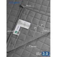 Ynm Exclusive Cooling Weighted Blanket Smallest Compartments Cooling Nylonpe With Premium Glass Beads Grey Quill 48X72