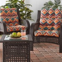 Greendale Home Fashions Outdoor 44 X 22-Inch High Back Chair Cushion, Set Of 2, Aztec 2 Count