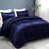 Whale Flotilla 2Piece Reversible Twin Size Silky Soft Comforter Setbedding Set Luxury Satin Comforter With Satin Pillowcase