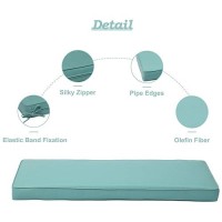 Aoodor Patio Bench Cushion Outdoor Olefin Fabric Slipcover Sponge Foam 465 X 177 X 3 Blue